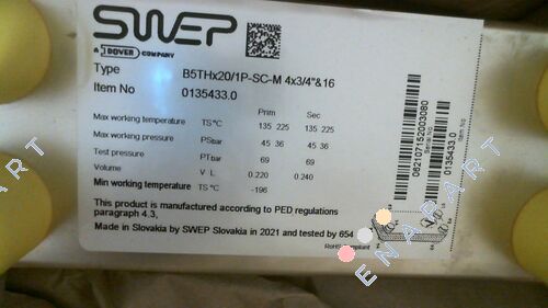 B5THx20/1P-SC-M 4x3/4"&16(20)