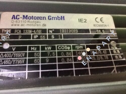Type FCA 132 M-4/HE  motor 