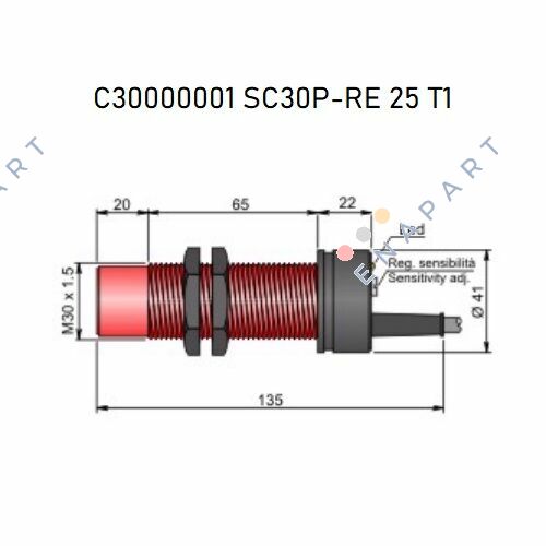 SC30P-RE25-T1' Sensor capacitivo