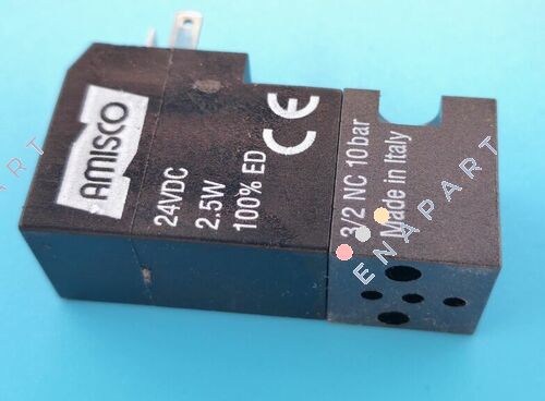 3/2NC 10bar 24VDC 2.5W 100%ED Válvula solenóide 3/2 normalmente fechada, 10 bar, 24V DC, 2.5W