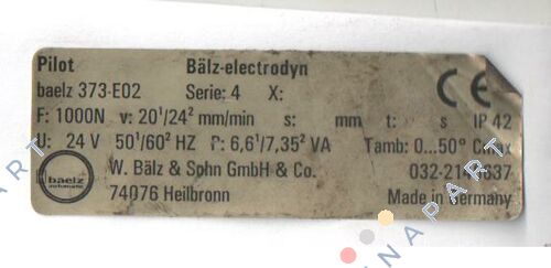 Motor lifting drive for regular operation baelz 373-E07-20-18-S21… Atuador linear motorizado para operação regular