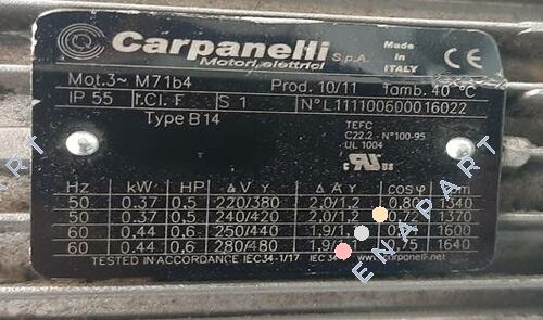 19125150334A  M71b4 Motor assíncrono trifásico