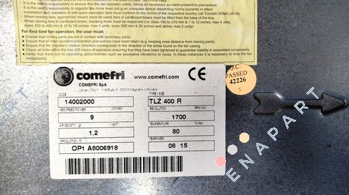 TLZ 400 RA ventilador