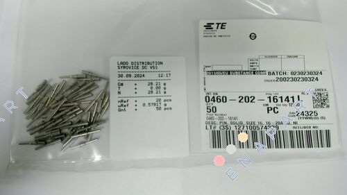0460-202-16141 Pin Contacts Nickel Crimp 16-20 AWG Power, usinado