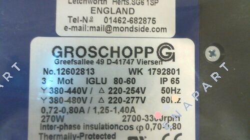 IGLU 80 60 + VE31-G-R-5 i= 38:1 Motor de engrenagem AC com redutor de engrenagem helicoidal