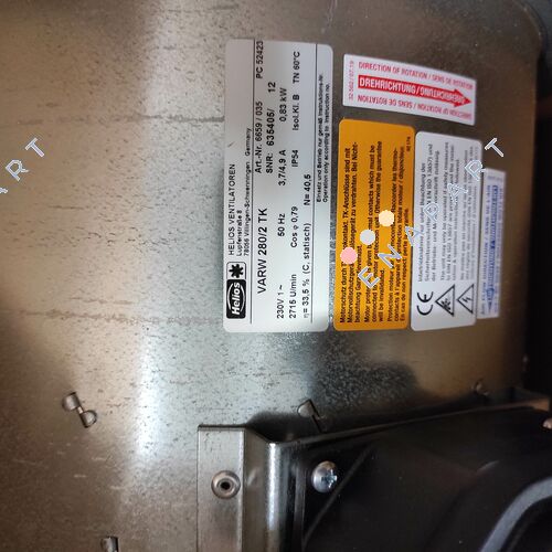 VARW 280/2 TK / 06659 Ventilador de tubo de alta pressão RADAX