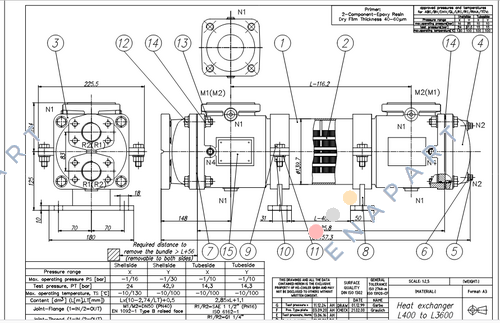 KS12-ACN-421C L1200 trocador de calor
