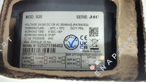 S4C000109 Acionamento rotativo elétrico J4C modelo S20