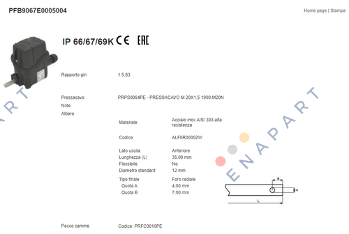 PFB9067E0005004 INTERRUPTOR DE LIMITE